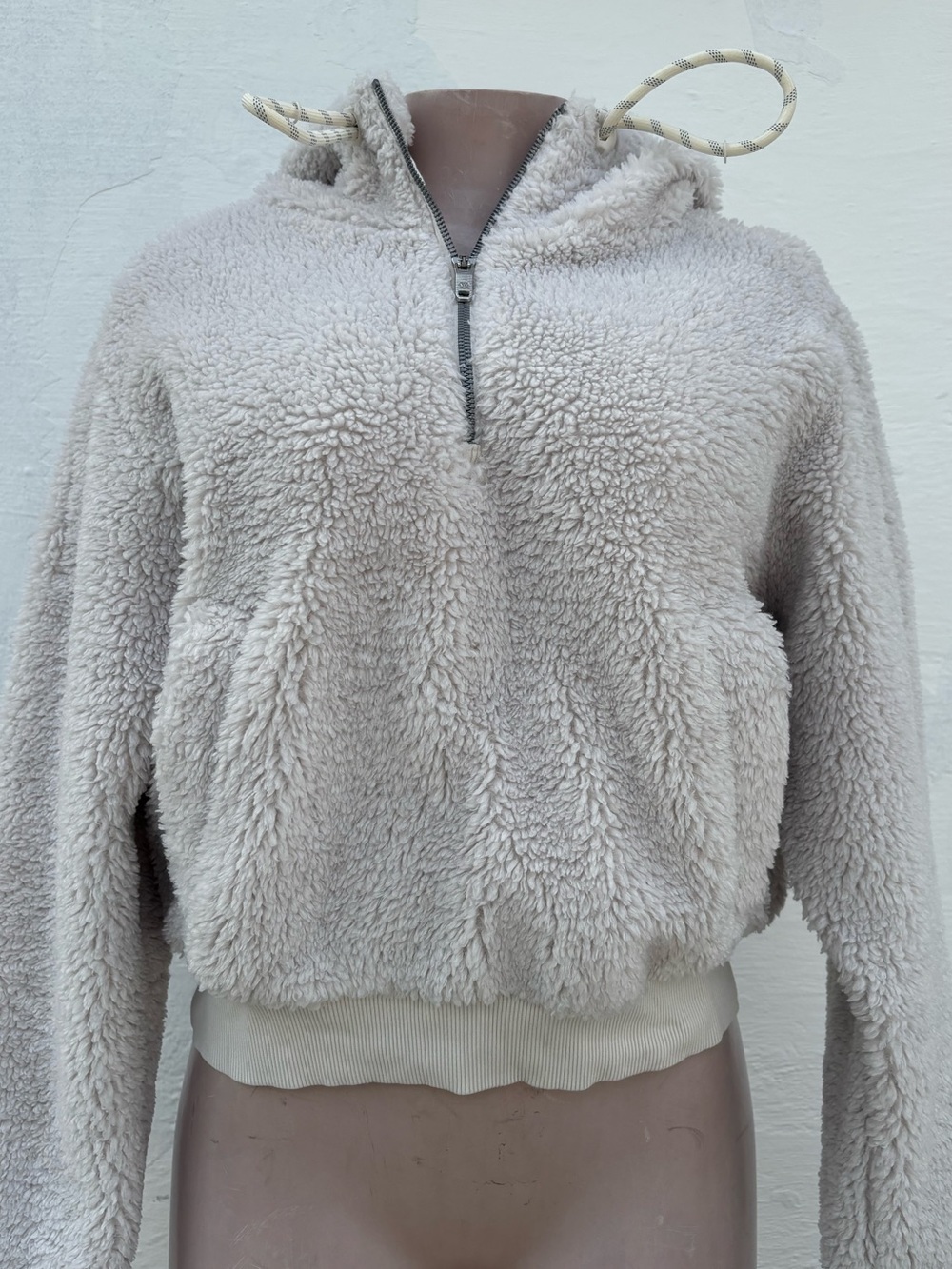 lululemon athletica Light Beige Sherpa Half-Zip Hoodie